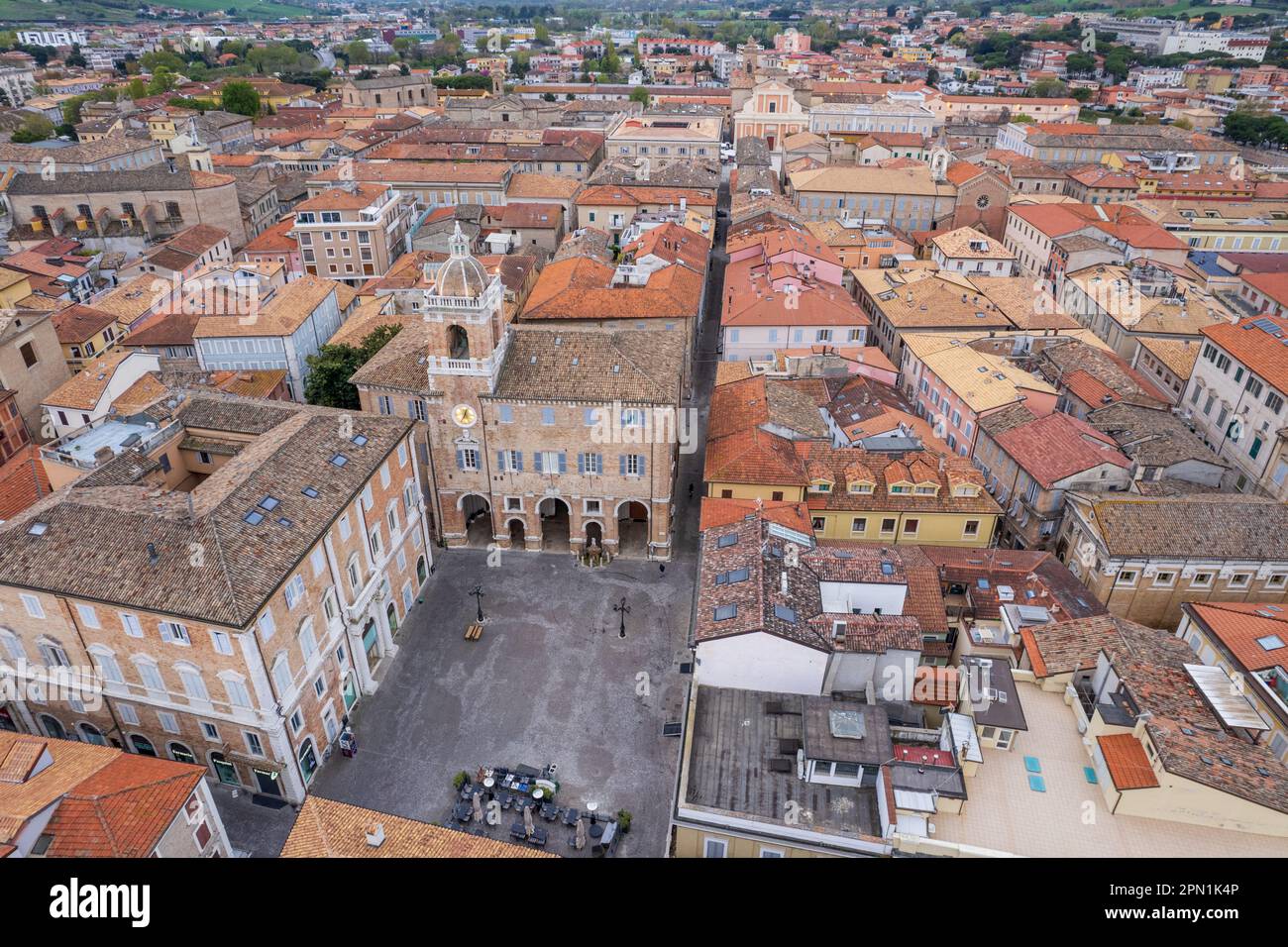 Veduta aerea della città italiana Senigallia Foto Stock