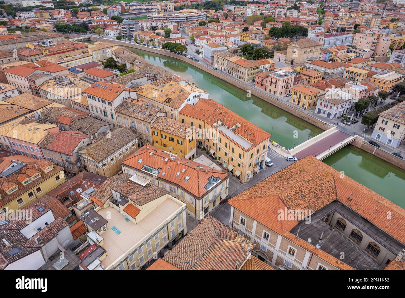 Veduta aerea della città italiana Senigallia Foto Stock