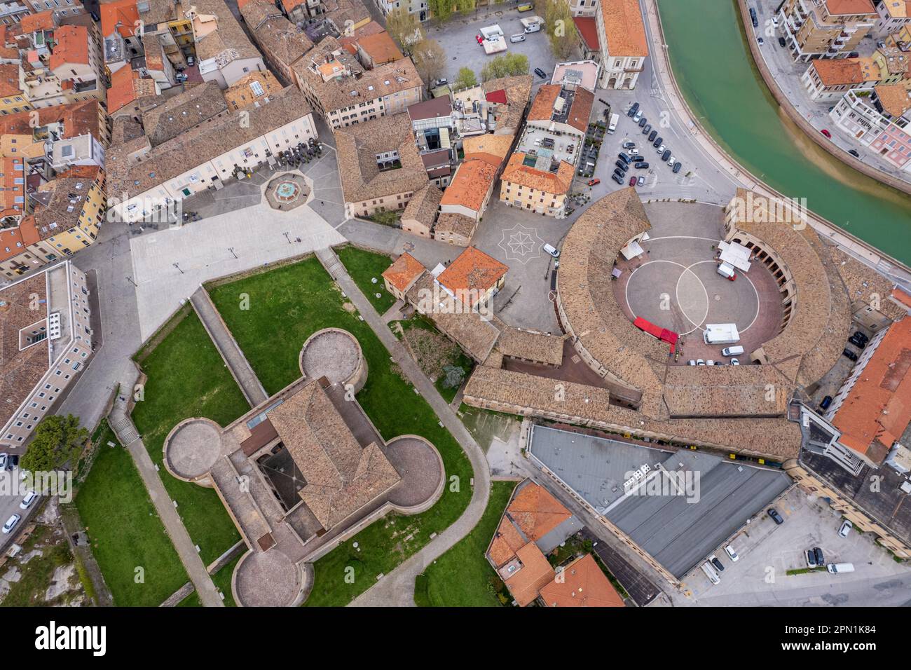 Veduta aerea della città italiana Senigallia Foto Stock