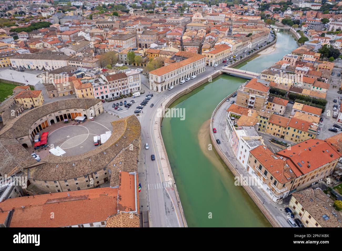 Veduta aerea della città italiana Senigallia Foto Stock