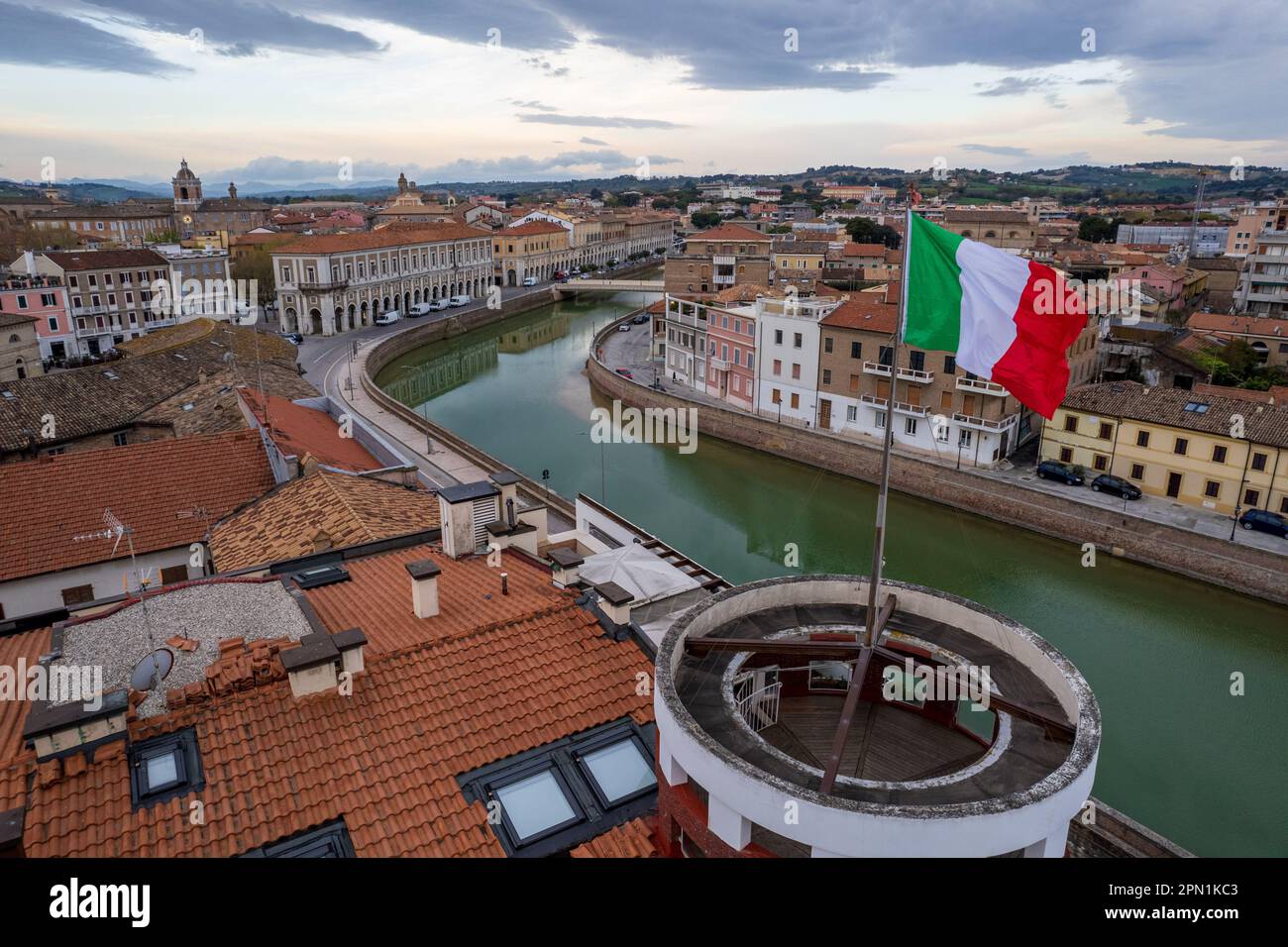 Veduta aerea della città italiana Senigallia Foto Stock