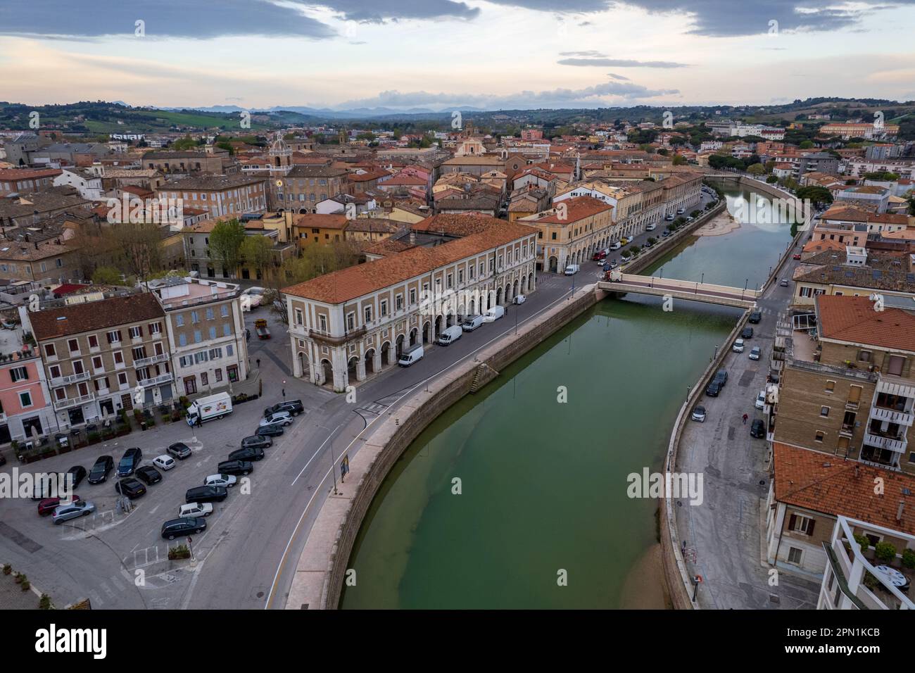 Veduta aerea della città italiana Senigallia Foto Stock