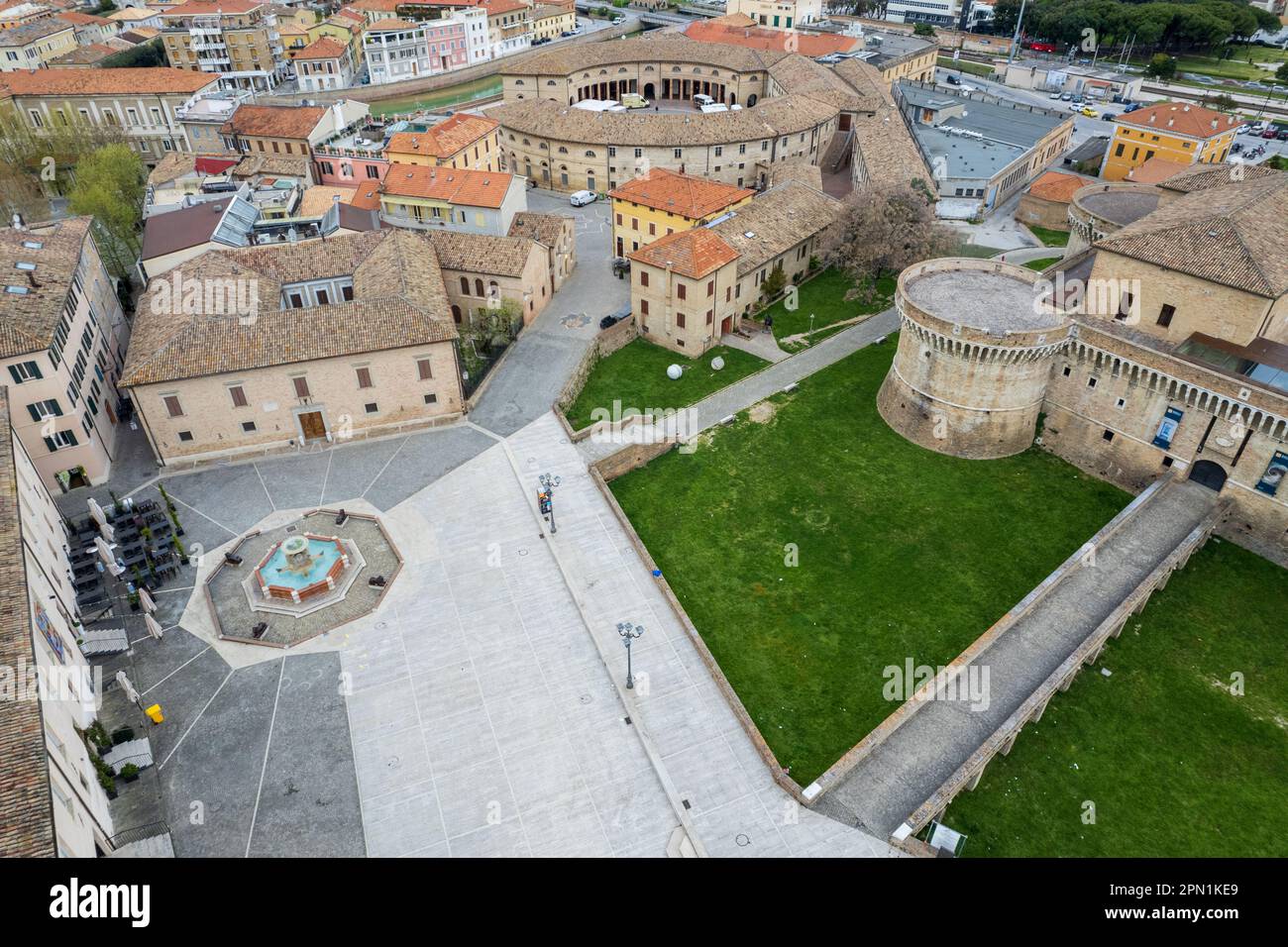 Veduta aerea della città italiana Senigallia Foto Stock