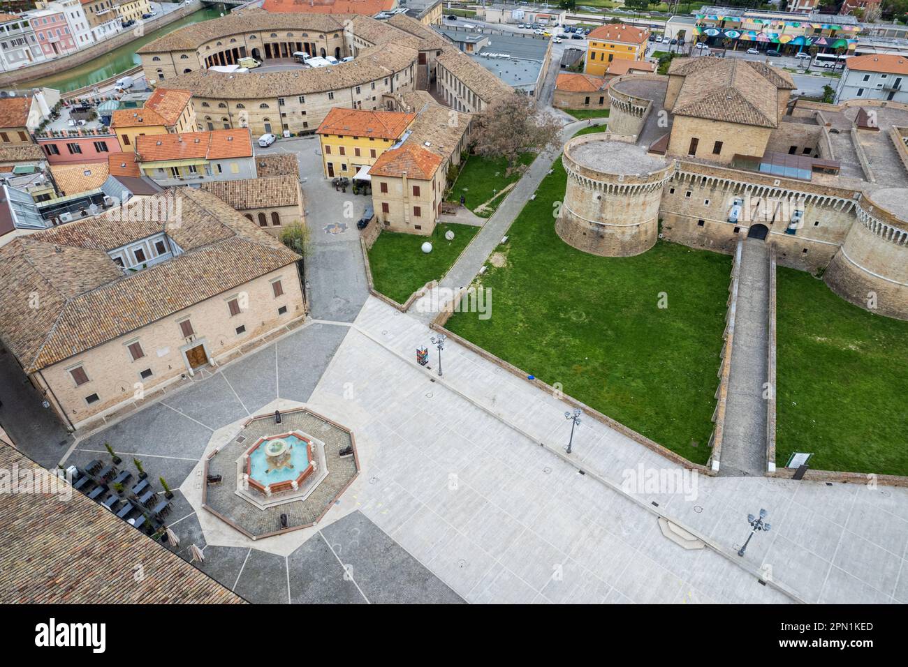 Veduta aerea della città italiana Senigallia Foto Stock