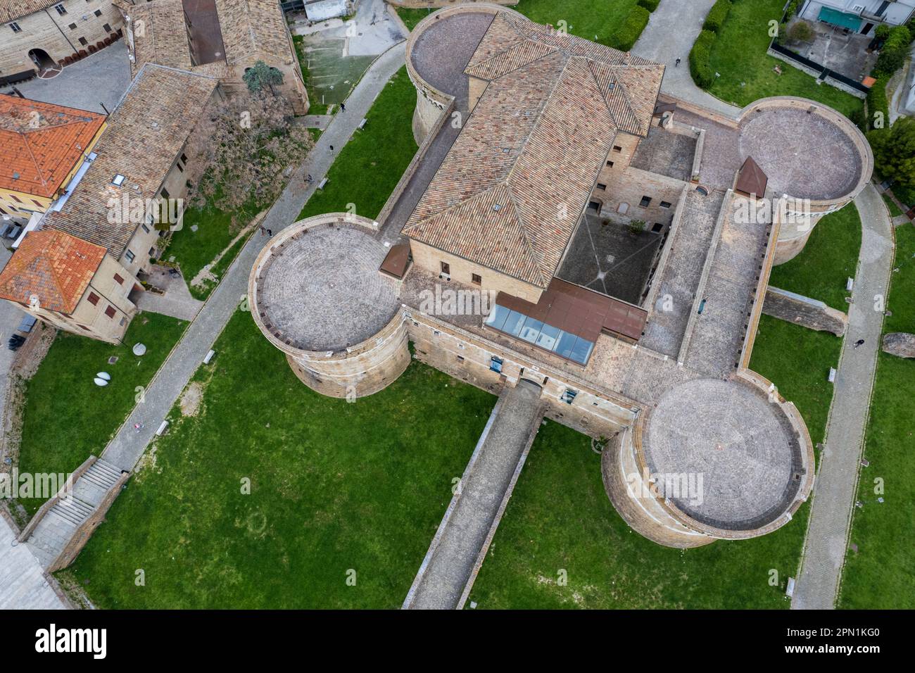 Veduta aerea della città italiana Senigallia Foto Stock