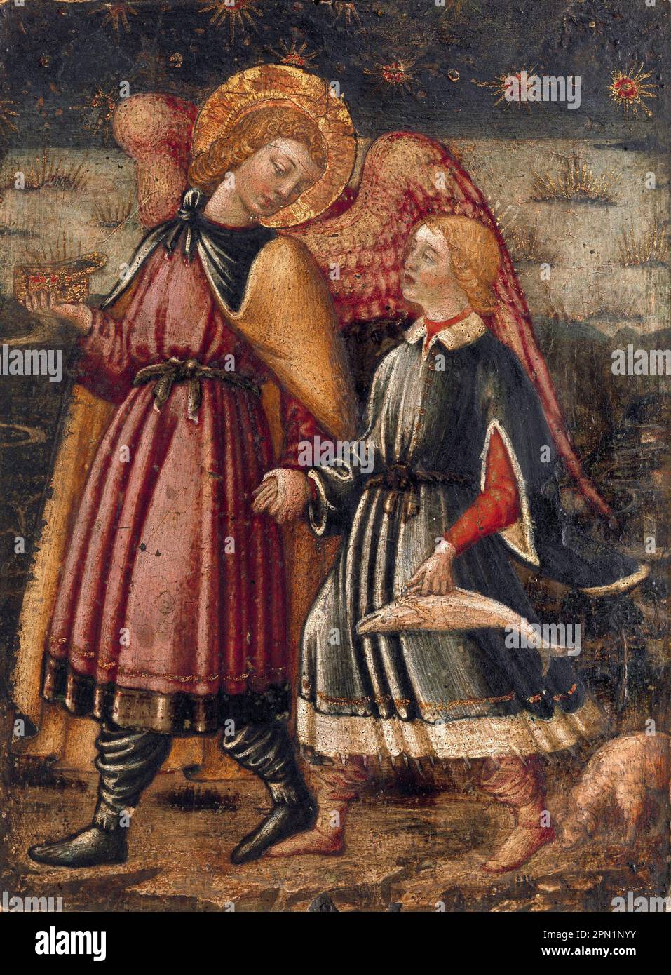 L'Arcangelo Raffaello e Tobias di Neri di Bicci - 1457–63 Foto Stock