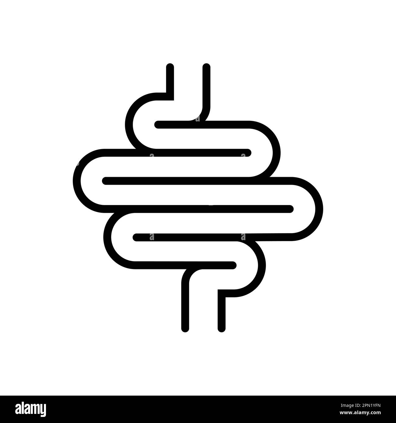 icona vettore stile contorno intestino Illustrazione Vettoriale