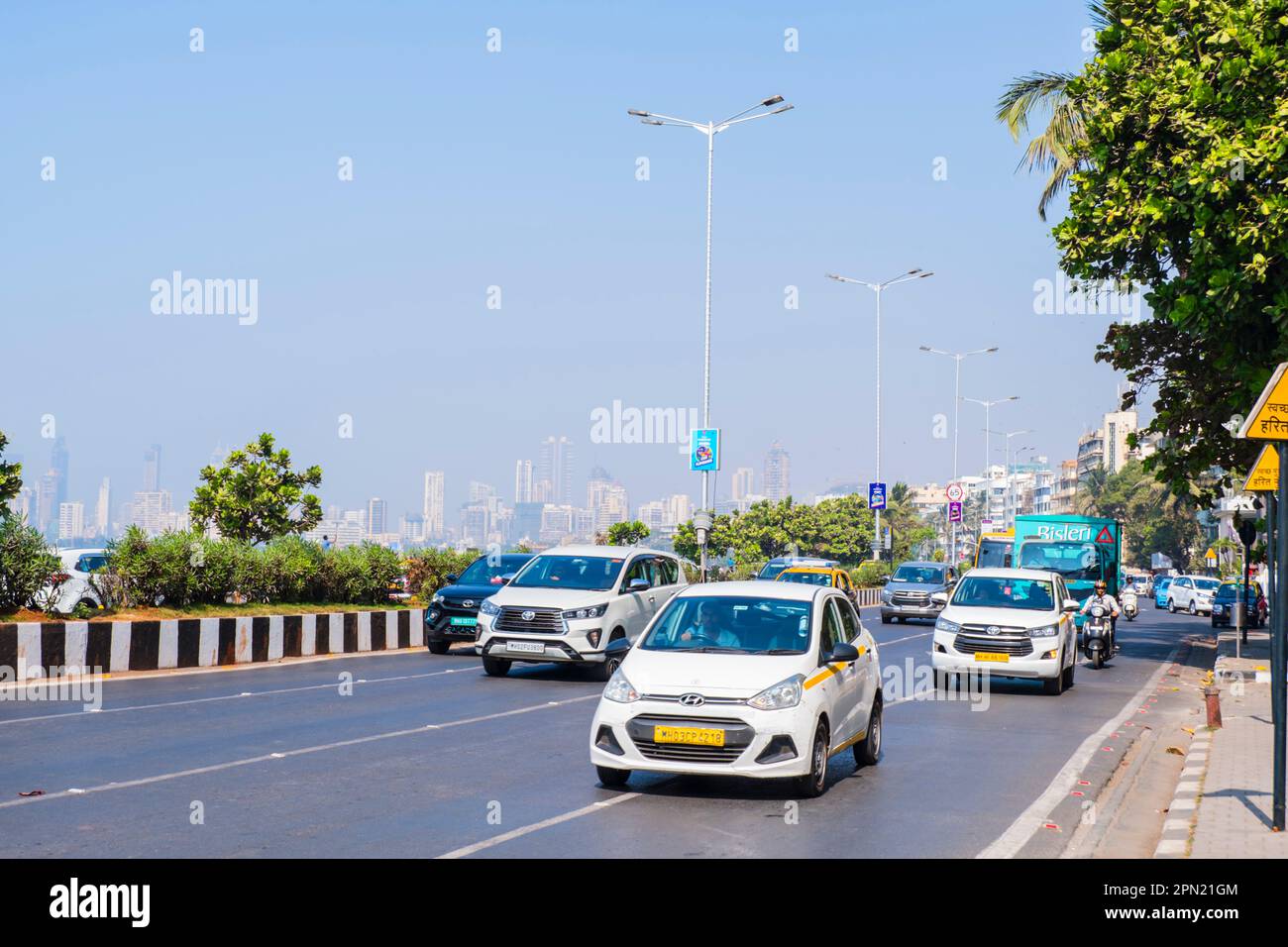 Netaji Subhash Chandra Bose Road, Marine Drive, Mumbai, India Foto Stock