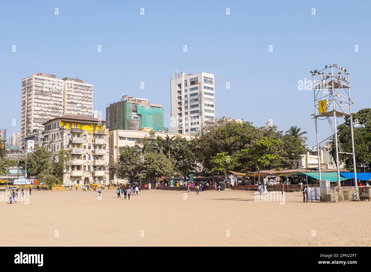 Chowpatty Beach, Mumbai, India Foto Stock