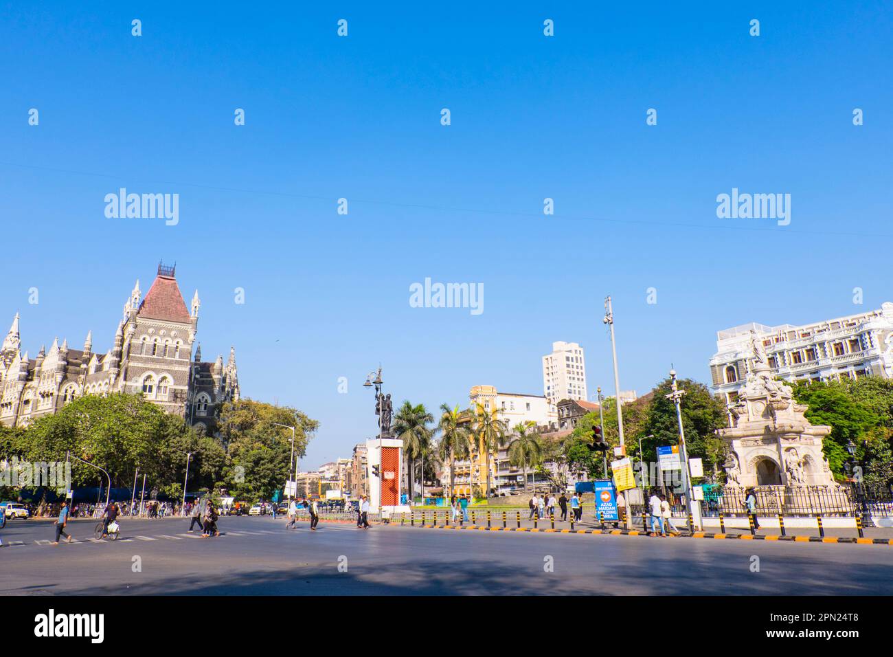 Mahatma Gandhi Road, a Flora Fountain, Fort, Mumbai, India Foto Stock