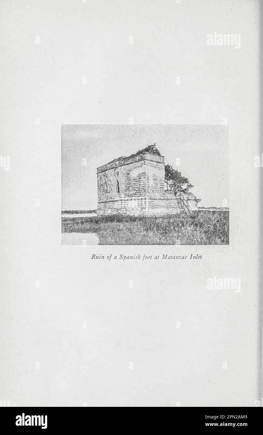 Rovina di un forte spagnolo a Matanzas Inlet dal libro ' autostrade e vie secondarie della Florida; informazioni di interesse umano per i viaggiatori in Florida ' di Clifton Johnson, 1865-1940 Data di pubblicazione 1918 Editore New York, la società Macmillan; Foto Stock