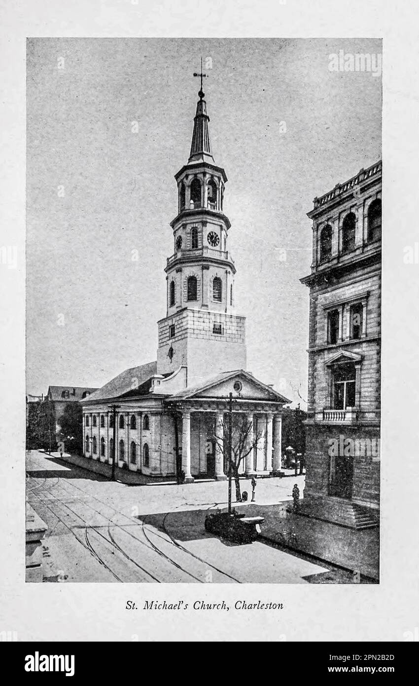 St Michael's Church, Charleston, South Carolina dal libro ' Highways and byways of Florida; Human Interest information for Travellers in Florida ' di Clifton Johnson, 1865-1940 Data di pubblicazione 1918 Editore New York, The Macmillan Company; Foto Stock
