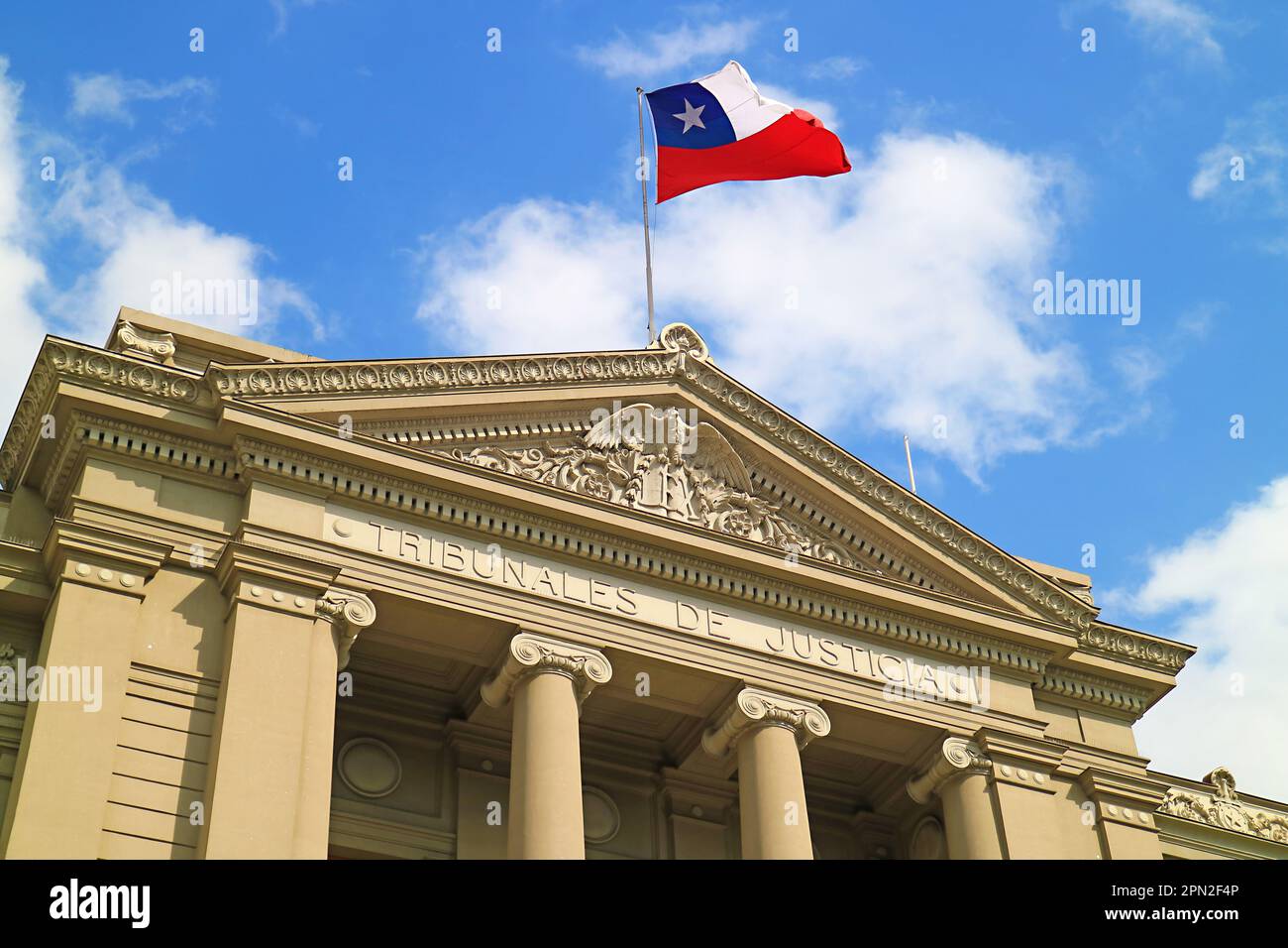 La Corte Suprema del Cile o Palacio de los Tribunales de Justicia de Chile, Montt Varas Square, Santiago, Cile, Sud America Foto Stock