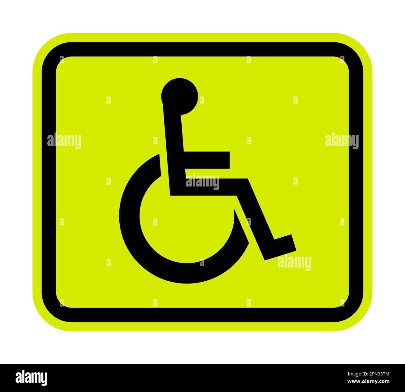Cartello per parcheggio accessibile con sedia a rotelle su sfondo bianco Illustrazione Vettoriale