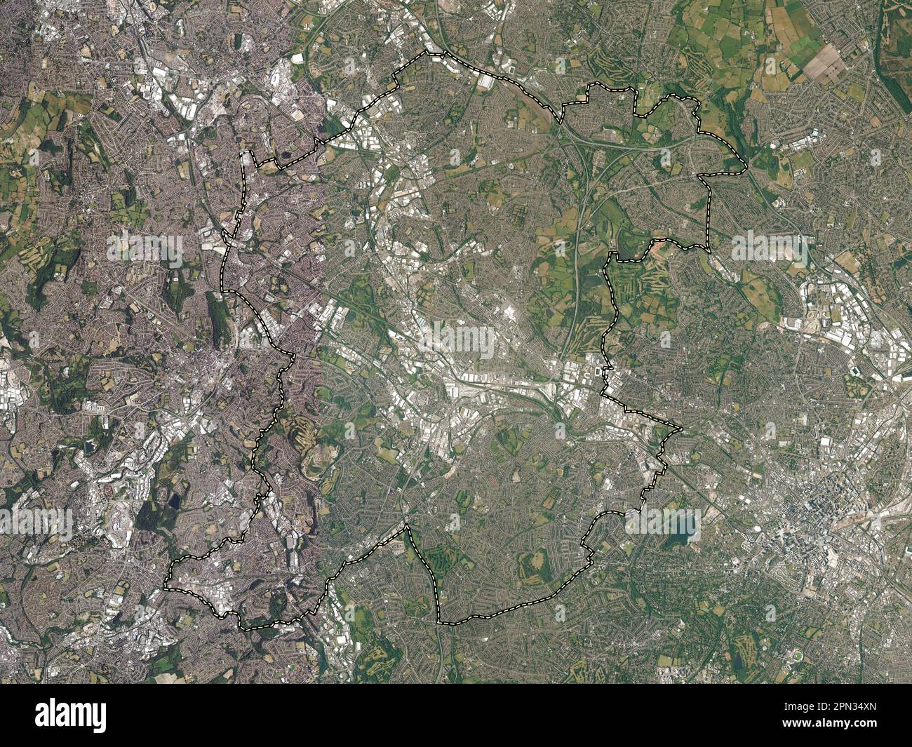 Sandwell, contea amministrativa dell'Inghilterra - Gran Bretagna. Mappa satellitare ad alta risoluzione Foto Stock