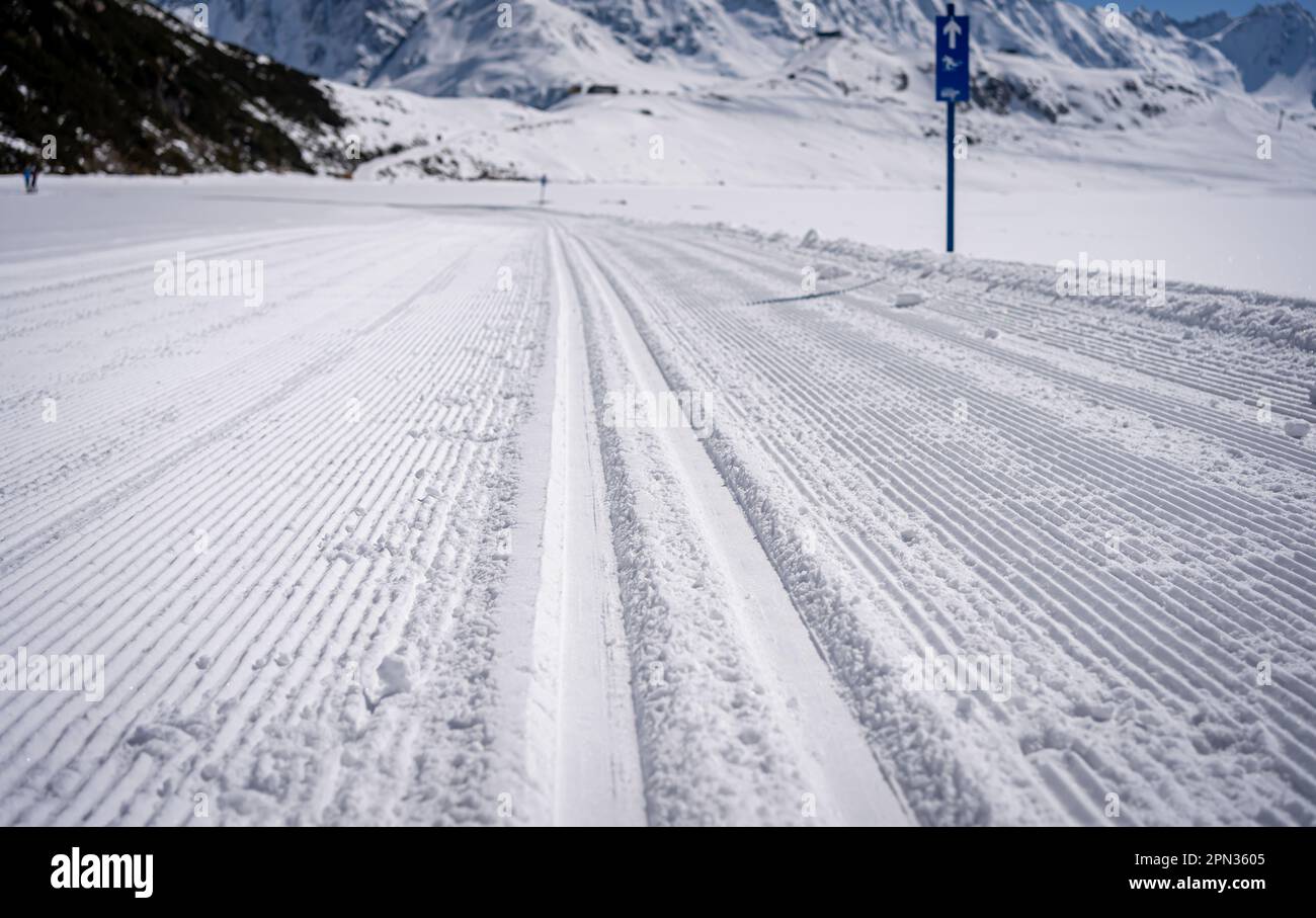 Pista da sci di fondo in Tirolo Foto Stock