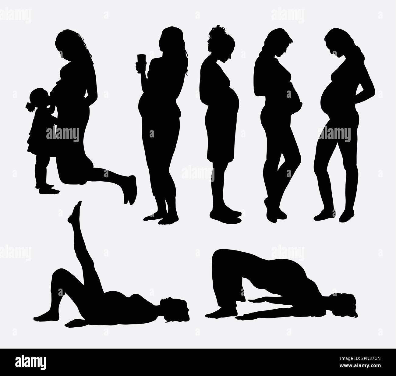 Silhouette donna incinta Illustrazione Vettoriale