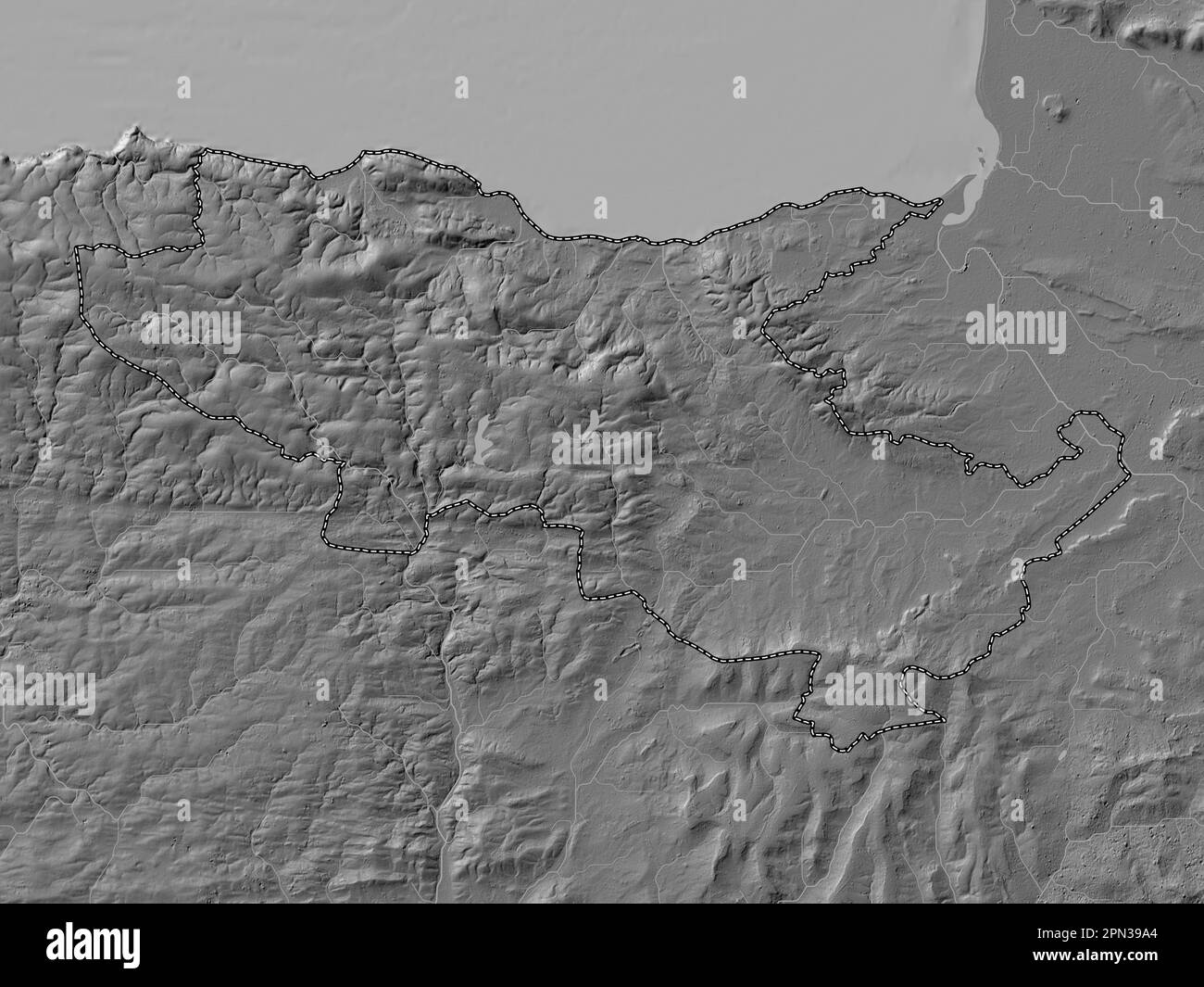 Somerset West e Taunton, distretto non metropolitano dell'Inghilterra - Gran Bretagna. Mappa altimetrica bilivello con laghi e fiumi Foto Stock