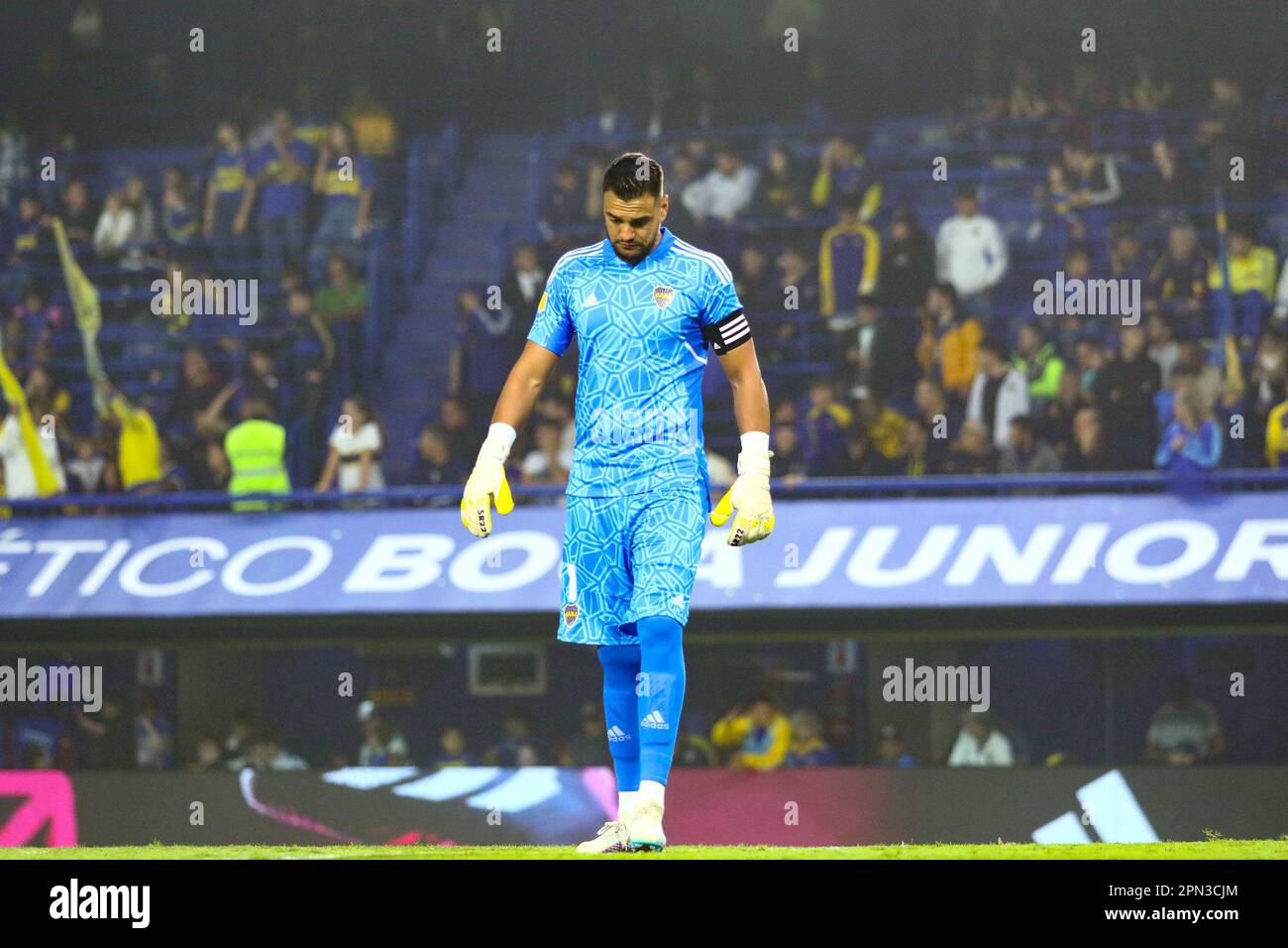 Buenos Aires, 15th Apr 2023, Sergio Romero di Boca Juniors durante una partita per il 12nd° round della Liga Profesional de Fútbol Binance Cup argentina Foto Stock