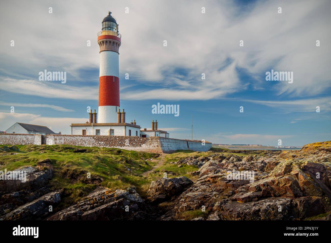 Faro di Buchan Ness Foto Stock