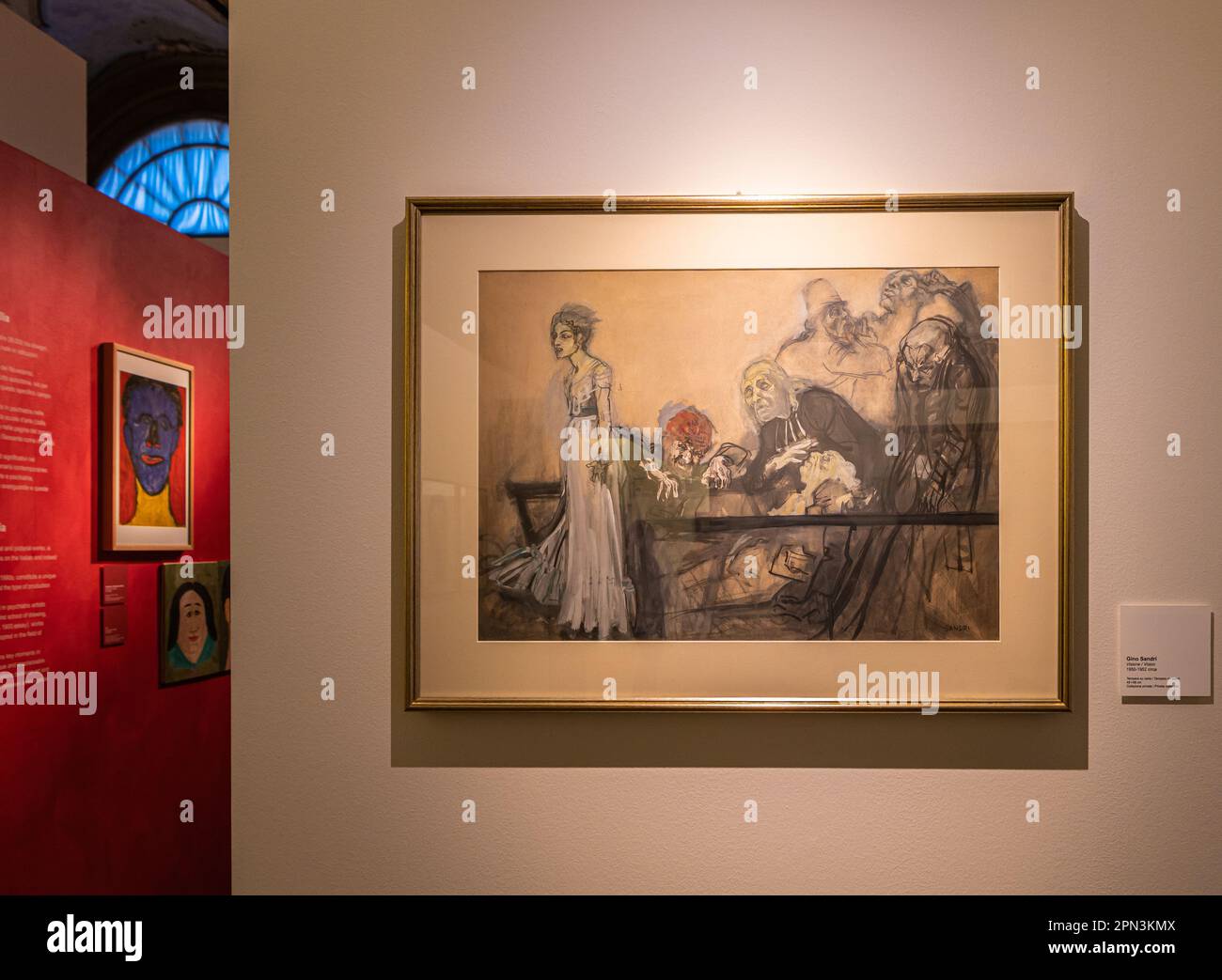 Pittura del pittore Gino Sandri (1892-1959) -'Vision, 1950/1952 - , Reggio Emilia, italia - mostra 'l'arte irrequieta' - Foto Stock