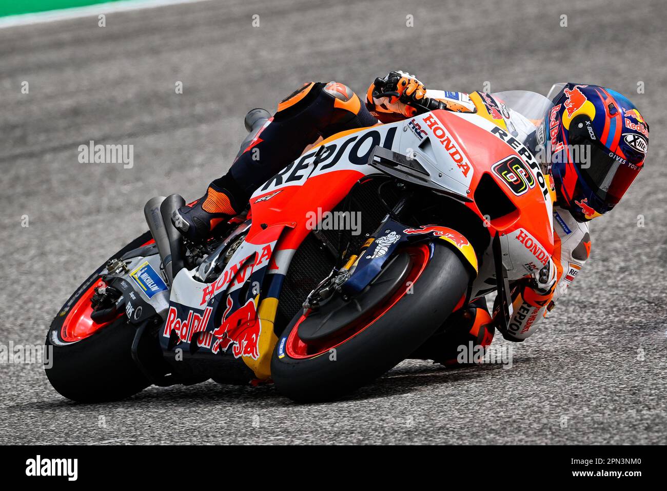 Austin, Stati Uniti. 14th Apr, 2023. AUSTIN, Texas/USA, sulla 14. APRILE 2023: Stefan BRADL pilota della MotoGP alla guida della fabbrica Honda della classe MotoGP sul Cuicuit delle Americhe ad Austin, in Texas, come pilota sostitutivo di Marc Marques che si sta riprendendo in Spagna da un incidente nella prima stagione di gara MotoGP. Foto e copyright immagini Diego SPERANI/DORNA/ATP (SPERANI Diego/ATP/SPP) Credit: SPP Sport Press Photo. /Alamy Live News Foto Stock