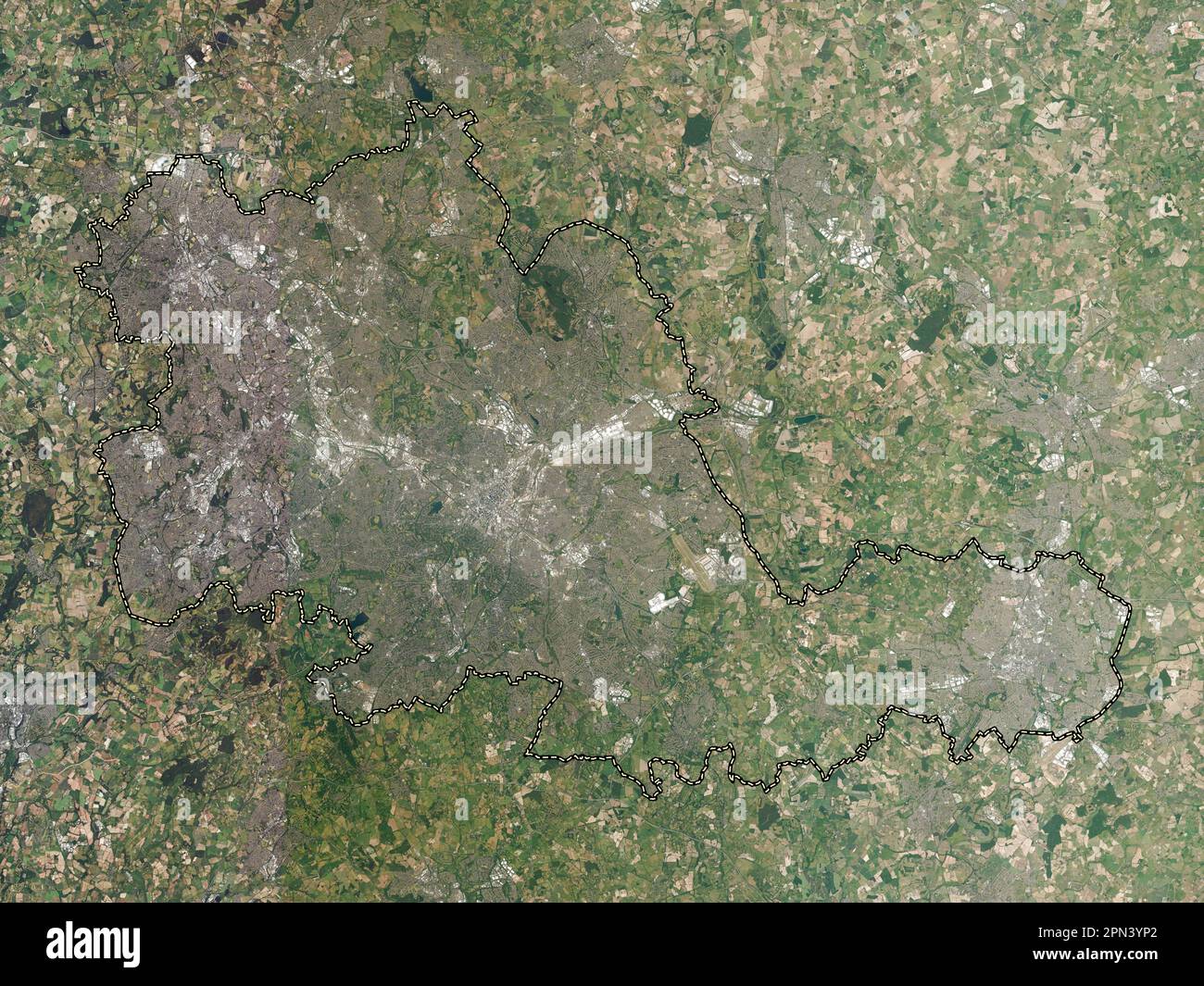 West Midlands Combined Authority, regione dell'Inghilterra - Gran Bretagna. Mappa satellitare ad alta risoluzione Foto Stock