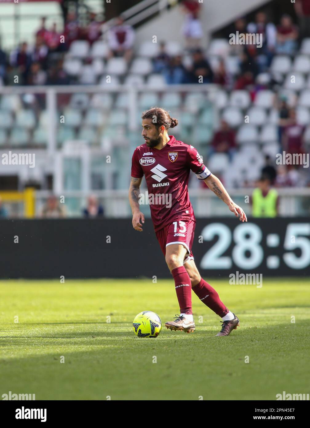 Torino, Italia. 16th Apr, 2023. Serie a italiana, Torino FC e US Salernitata 1919, allo Stadio Olimpico Grande Torino. Credit: Nderim Kaceli/Alamy Live News Foto Stock