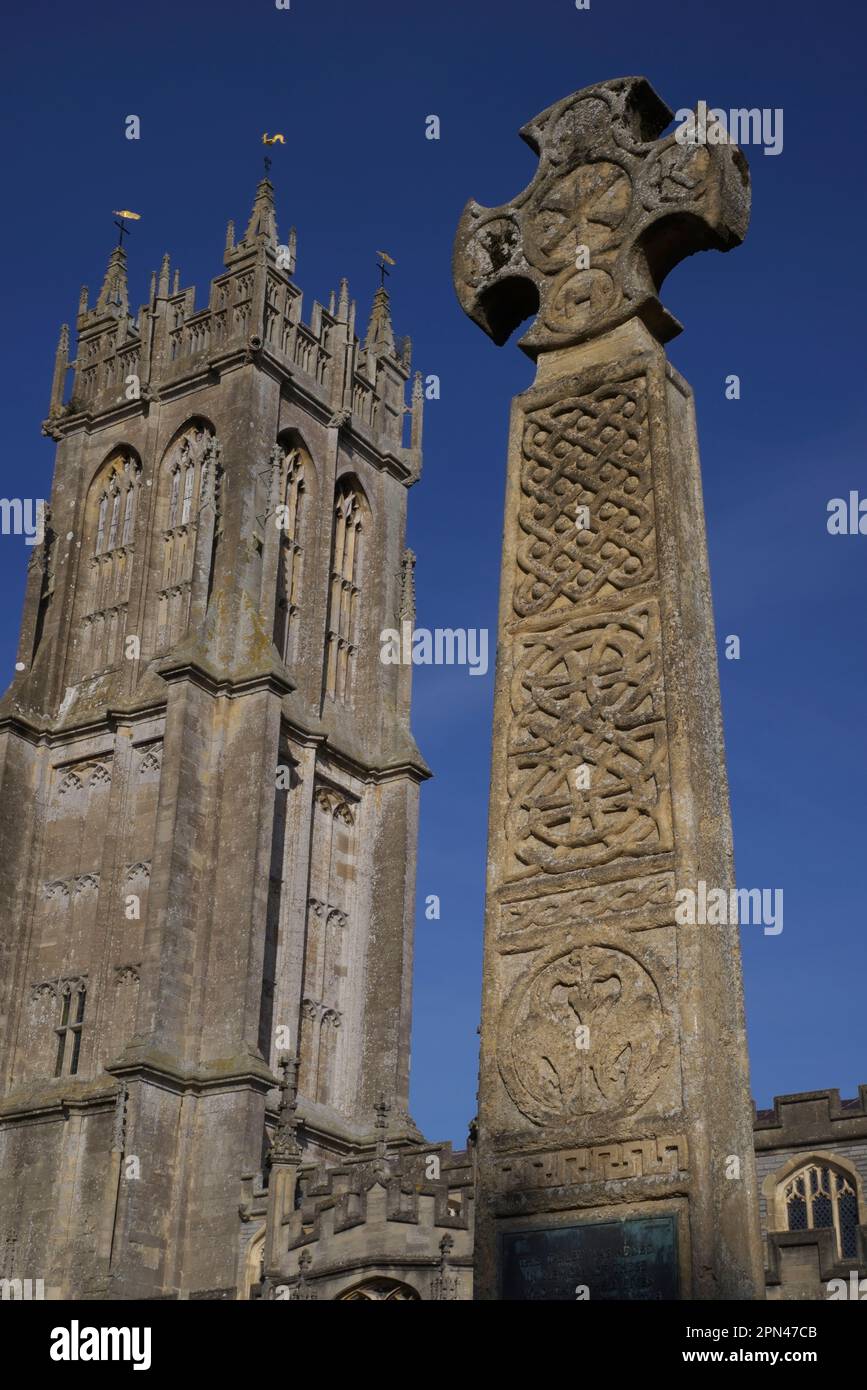 Chiesa di San Giovanni Battista, Glastonbury Town, Somerset, Inghilterra, Regno Unito. Foto Stock