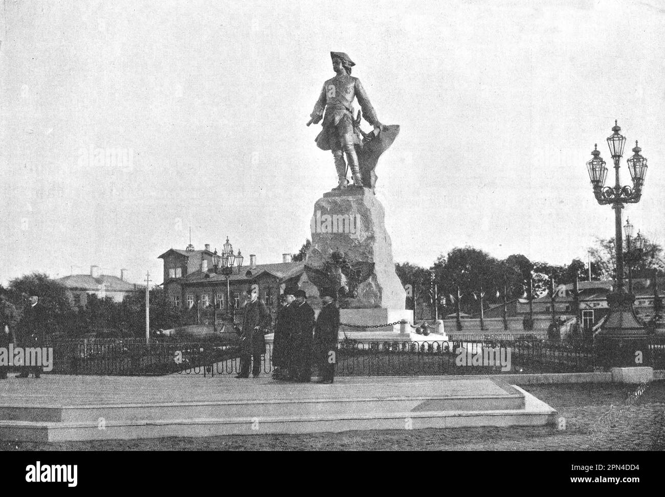 Monumento a Pietro il Grande a Tallinn. Foto dal 1910. Foto Stock