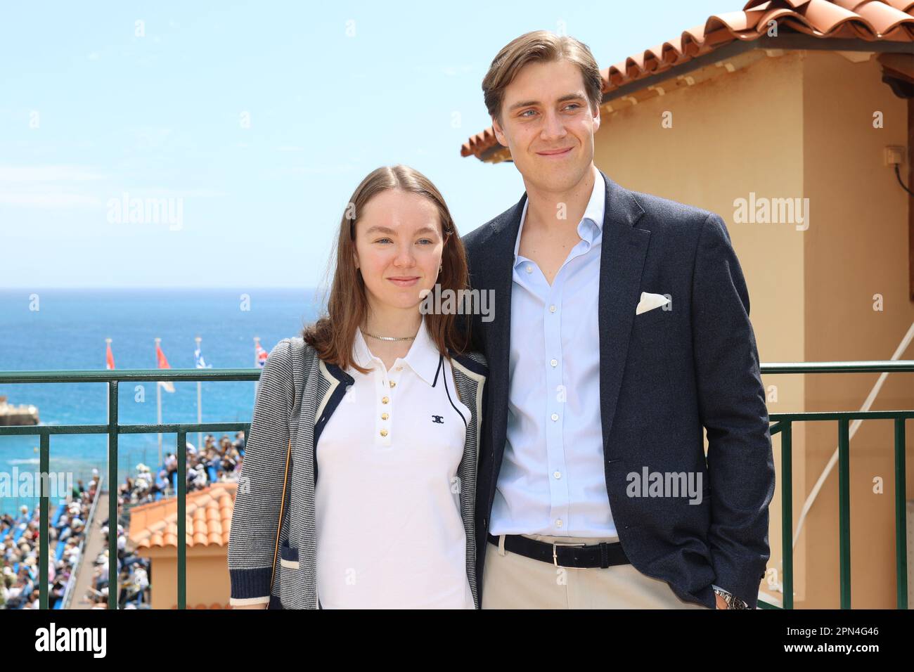 Monaco, Monaco. 16th Apr, 2023. MONACO, Monte Carlo, 15. Aprile 2023; principessa Alexandra de Hanovre e ben Sylvester Strautmann, principessa Alexandra di Hannover con il suo fidanzato ben-Sylvester Strautmann partecipano all'Open Master 1000 Monte Carlo Aprile 15 2023, foto e copyright immagini Thierry CARPICO/ATP (CARPICO Thierry/ATP/SPP) Credit: SPP Sport Press Photo. /Alamy Live News Foto Stock