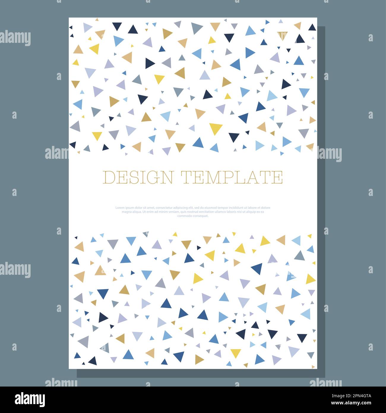 Disegno geometrico di triangoli colorati. Layout per la progettazione di copertina, banner, poster, cartoline e corporate design. L'idea di interni e dec Illustrazione Vettoriale