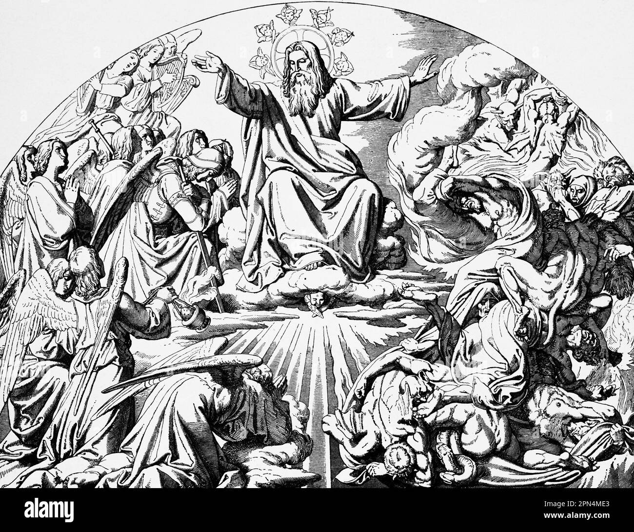 O Signore, mi hai cercato e mi hai conosciuto, bibbia, nuovo Testamento, Libro dei Salmi, Salmo 139, versi 1-24, Illustrazione storica 1890 Foto Stock