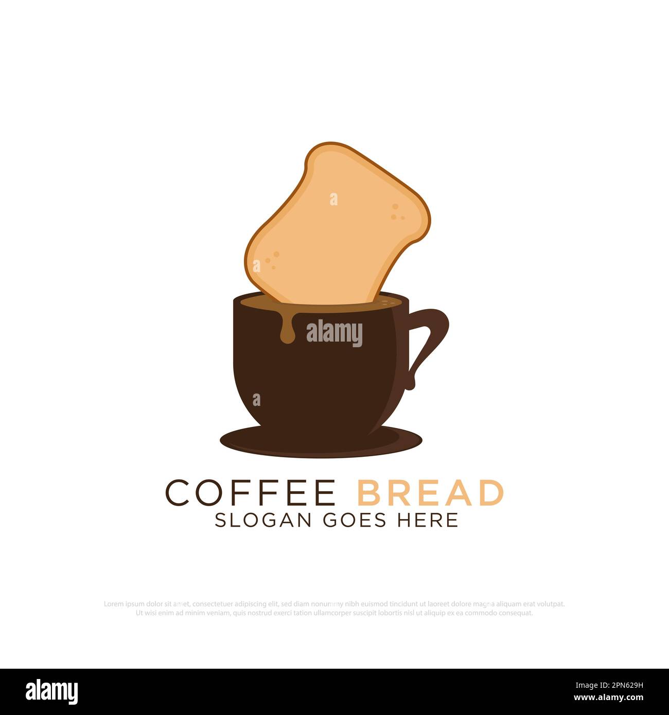 Coffee and Bread Shop logo ispirazione, meglio per cibo e bevande caffè o ristorante logo modello vettoriale Illustrazione Vettoriale