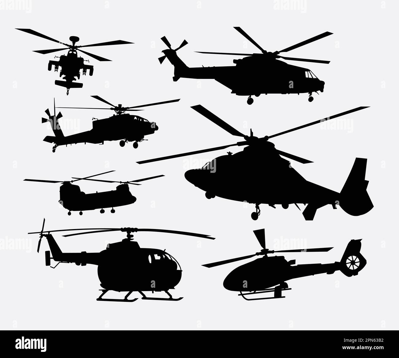 Silhouette per il trasporto in elicottero. Buon uso per simbolo, logo, icona web, elemento di gioco, mascotte, o qualsiasi progetto che desideri. Facile da usare. Illustrazione Vettoriale