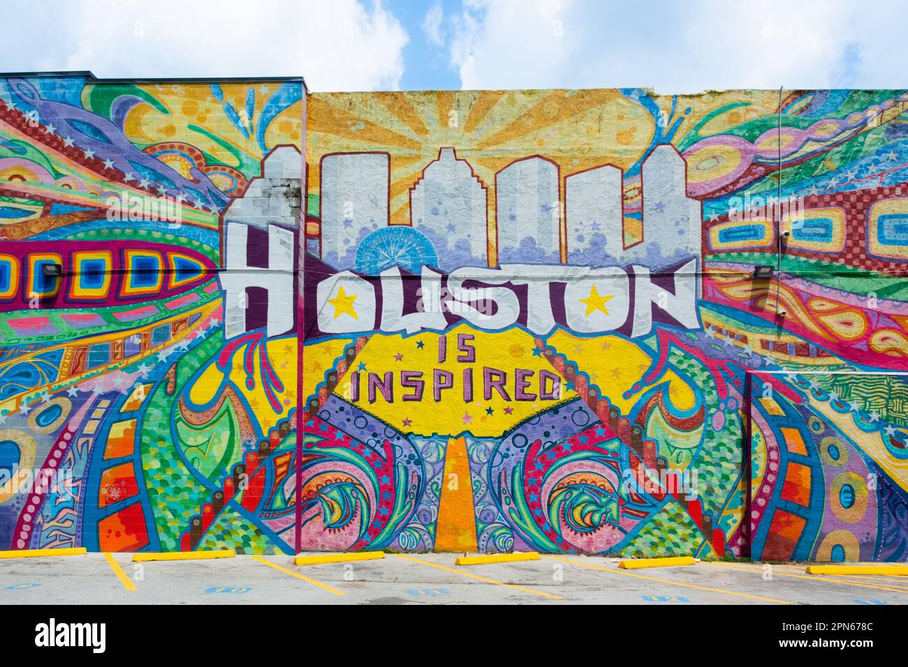 Lo Houston è un murale ispirato a Houston, Texas Foto Stock