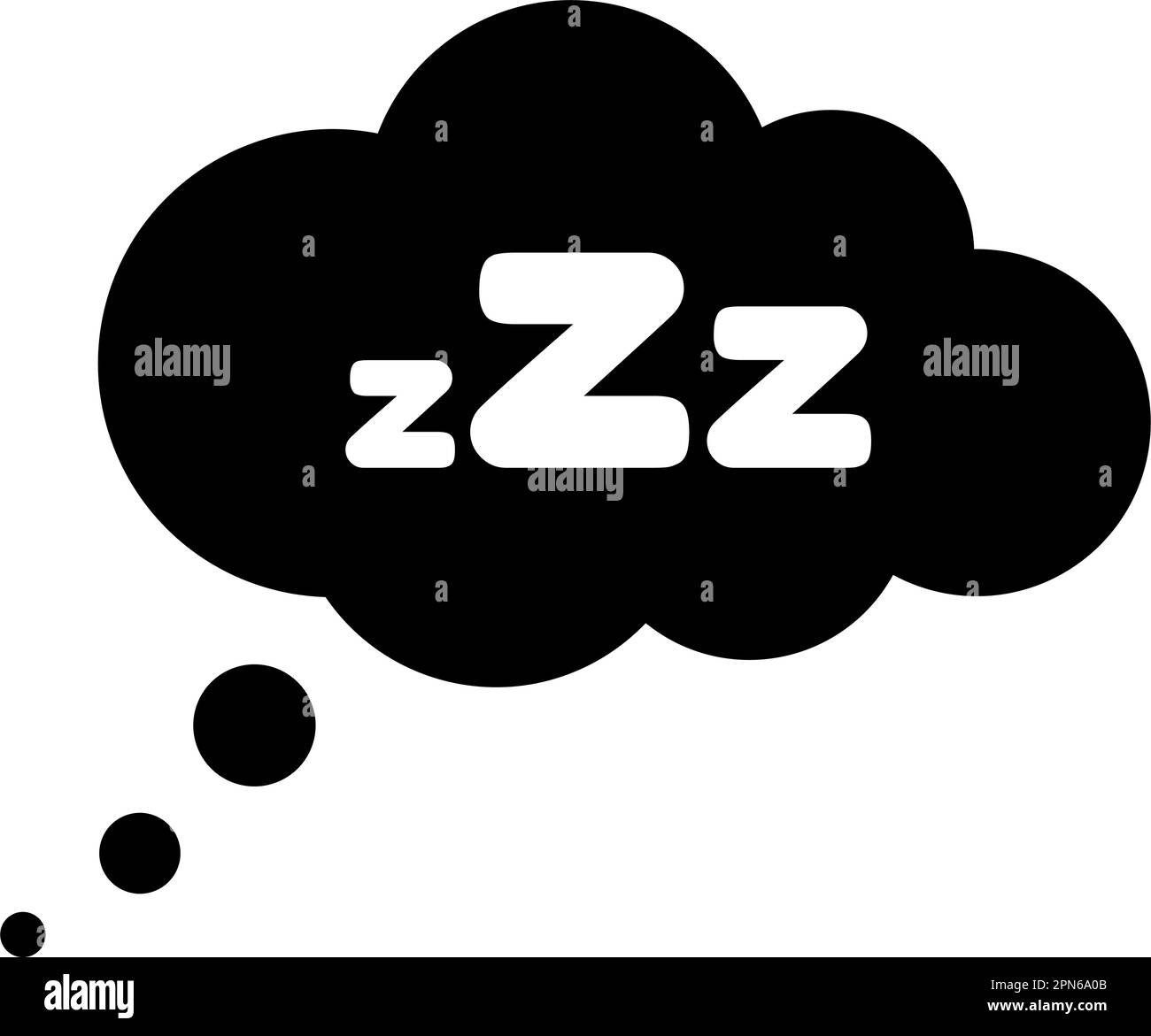 ZZZ sleep snore testo in nero bolla icona vettore vocale. Illustrazione Vettoriale