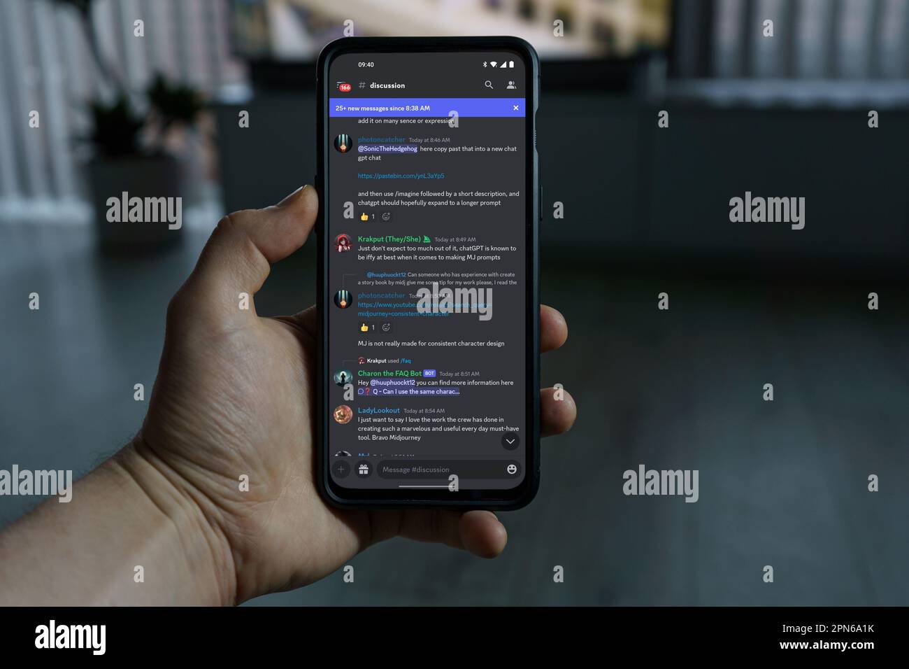 Discordare il server app sul telefono cellulare. Foto Stock