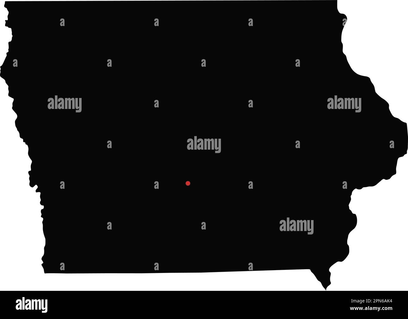 Mappa della silhouette dell'Iowa molto dettagliata. Illustrazione Vettoriale