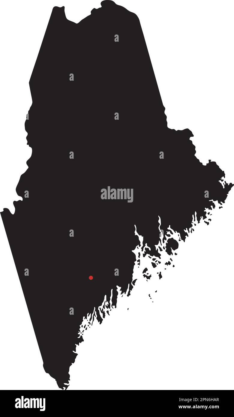 Mappa di Maine Silhouette molto dettagliata. Illustrazione Vettoriale