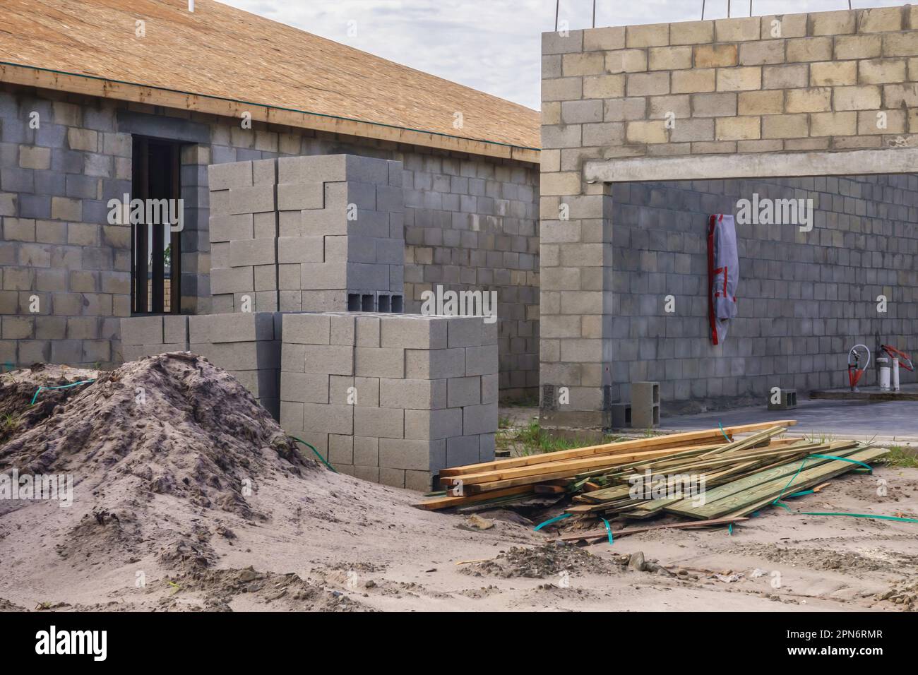 Cantiere di casa e garage in Florida Foto Stock