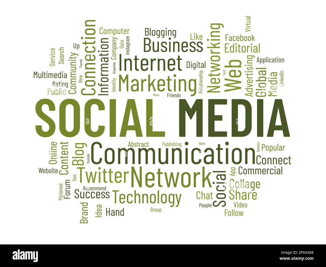 Concetto di background di Word cloud per i social media. Progresso globale della comunicazione online con il successo del social networking. illustrazione vettoriale. Illustrazione Vettoriale