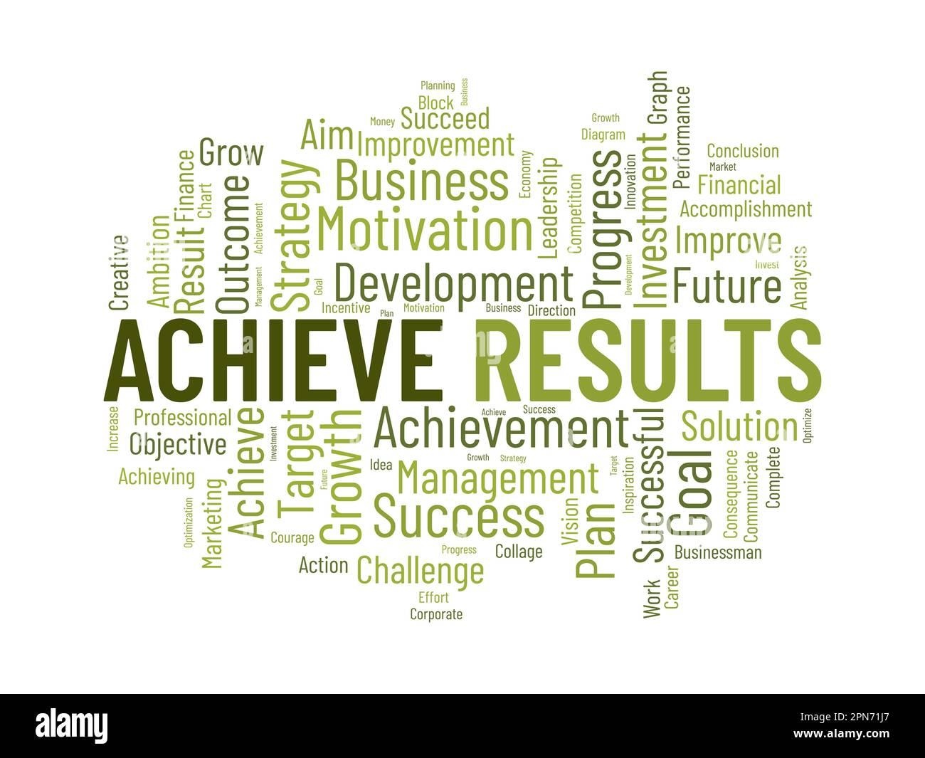 Concetto di base di Word cloud per ottenere risultati. Crescita del marketing, risultato dei risultati finanziari dello sviluppo aziendale. illustrazione vettoriale. Illustrazione Vettoriale