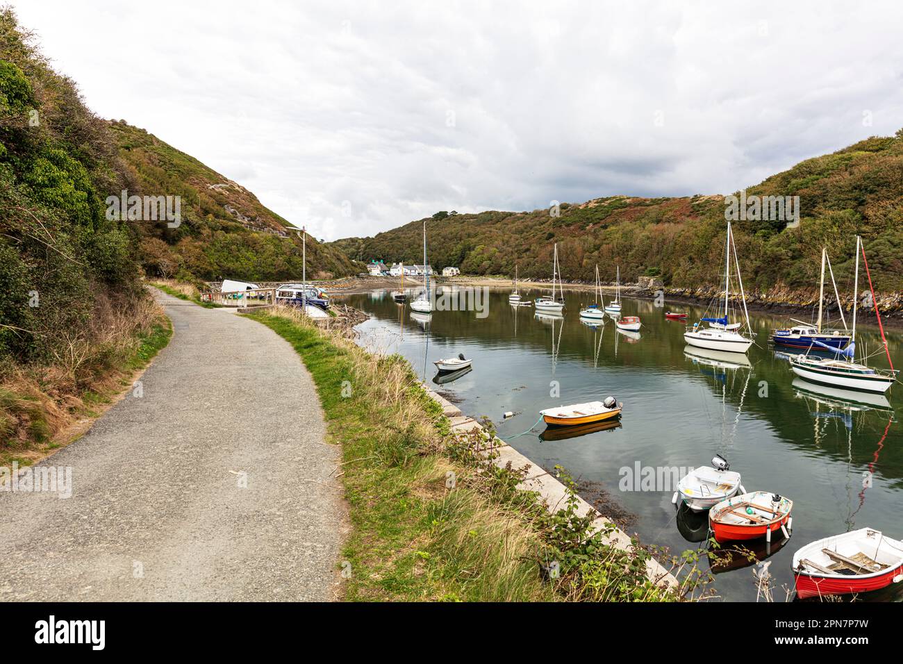 Solva Harbour Village, sulla baia di St Brides, Pembrokeshire, Galles, solva,Village,solva wales,solva Quay,solva Harbour,st Brides Bay,solva pembrokeshire, Foto Stock