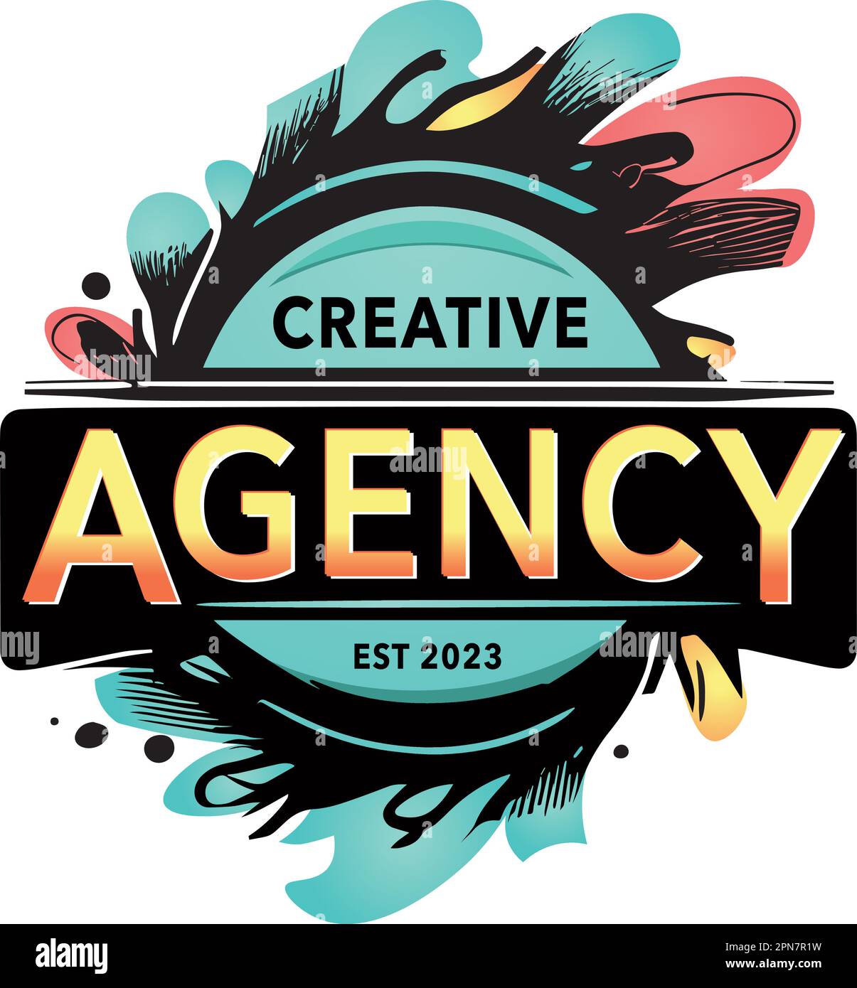 Illustrazione vettoriale del logo dell'agenzia di design creativo Illustrazione Vettoriale