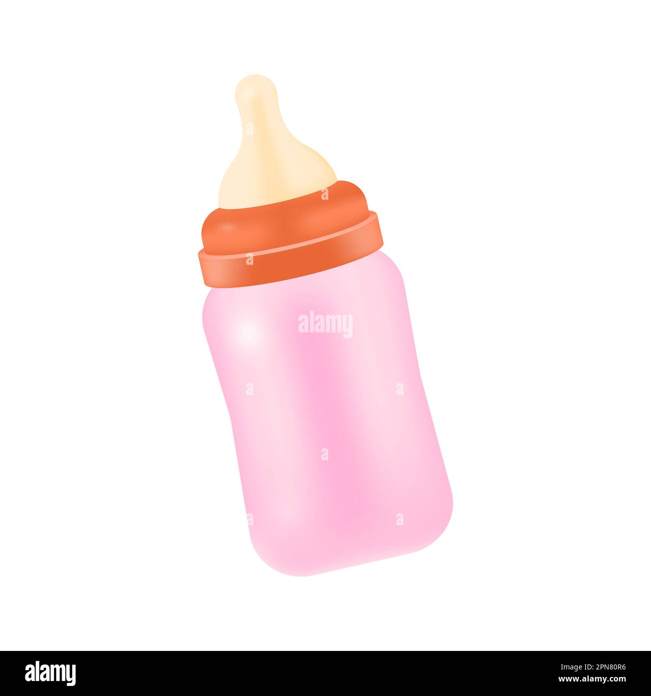 Biberon rosa con succhietto per allattare il bambino icona 3D Immagine e  Vettoriale - Alamy