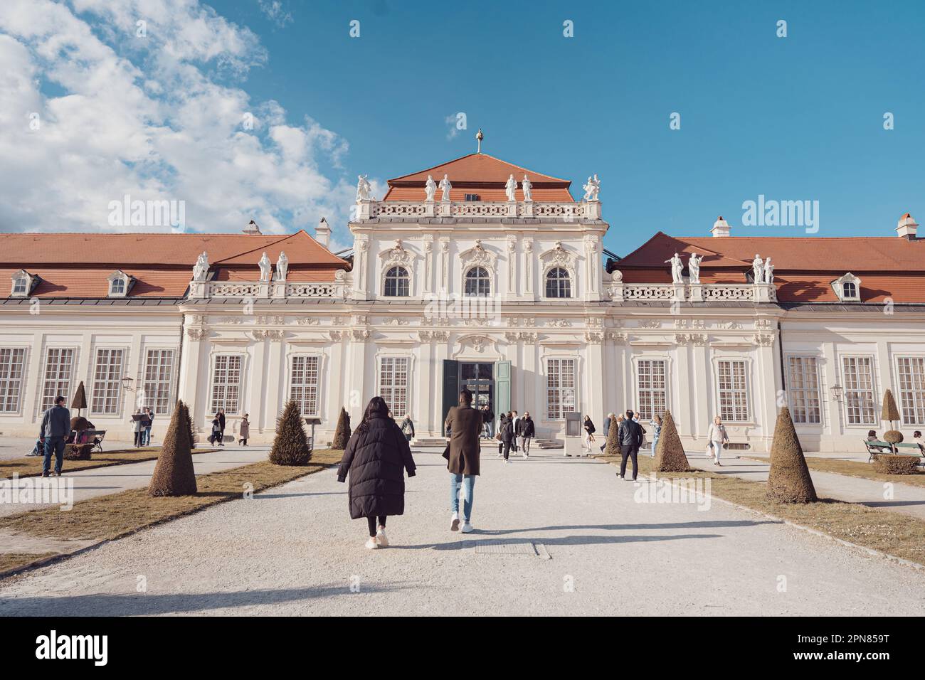 Vista al museo del Belvedere inferiore, Vienna, Austria, primavera Foto Stock