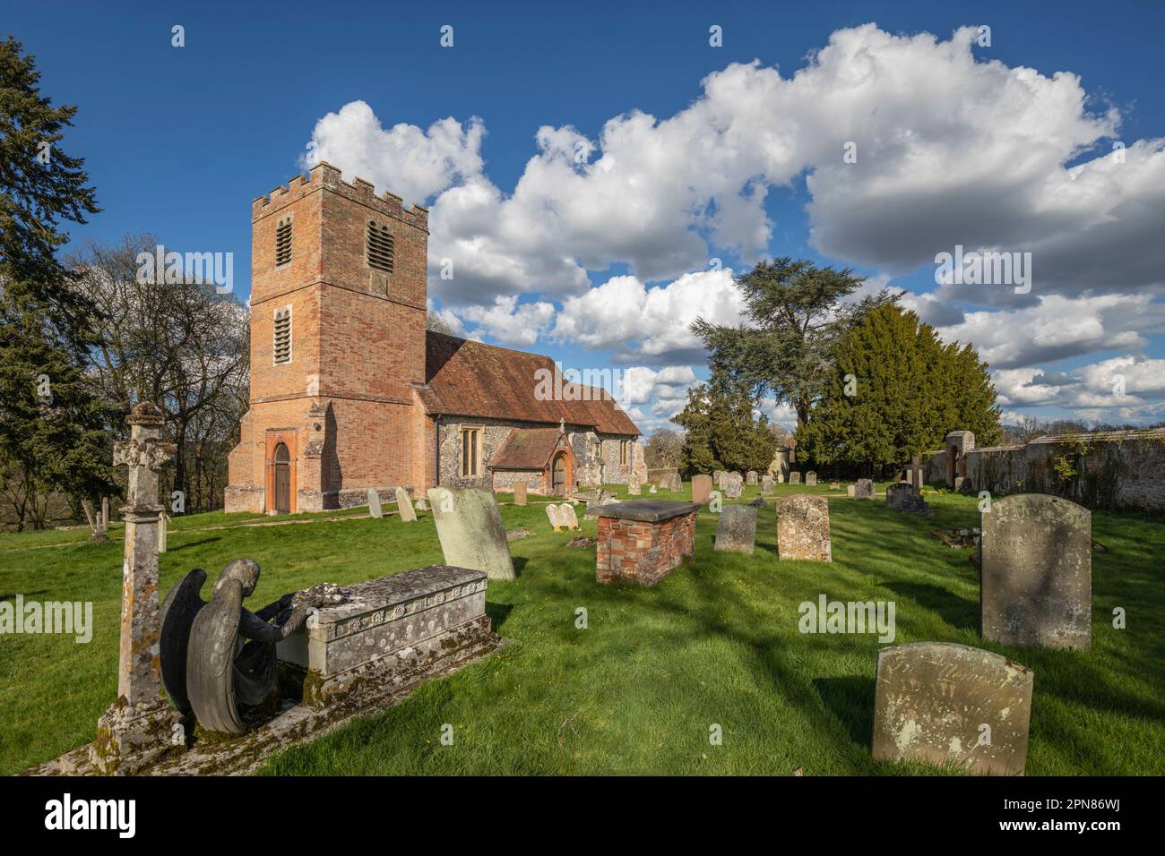 Chiesa di Hamstead Marshall (Chiesa di Santa Maria), Hamstead Marshall, Newbury, Berkshire, Inghilterra, Regno Unito, Europa Foto Stock