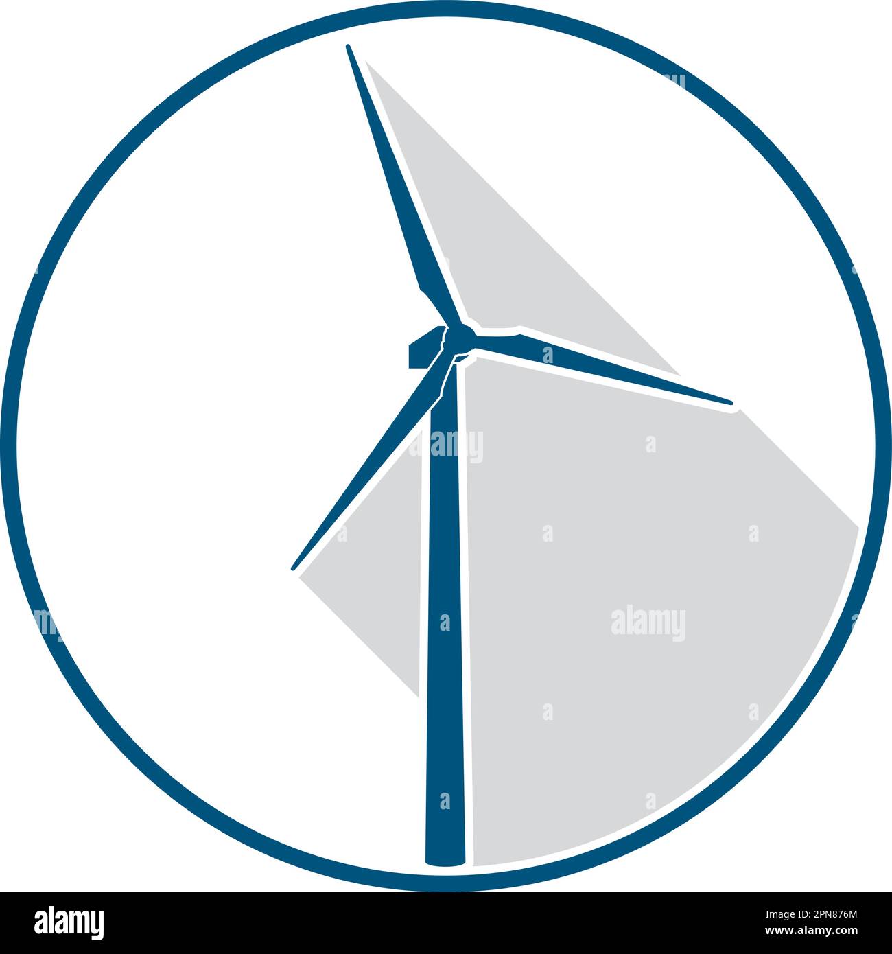 simbolo della turbina eolica con ombra sfumata nel cerchio, simbolo dell'energia eolica illustrazione vettoriale Illustrazione Vettoriale