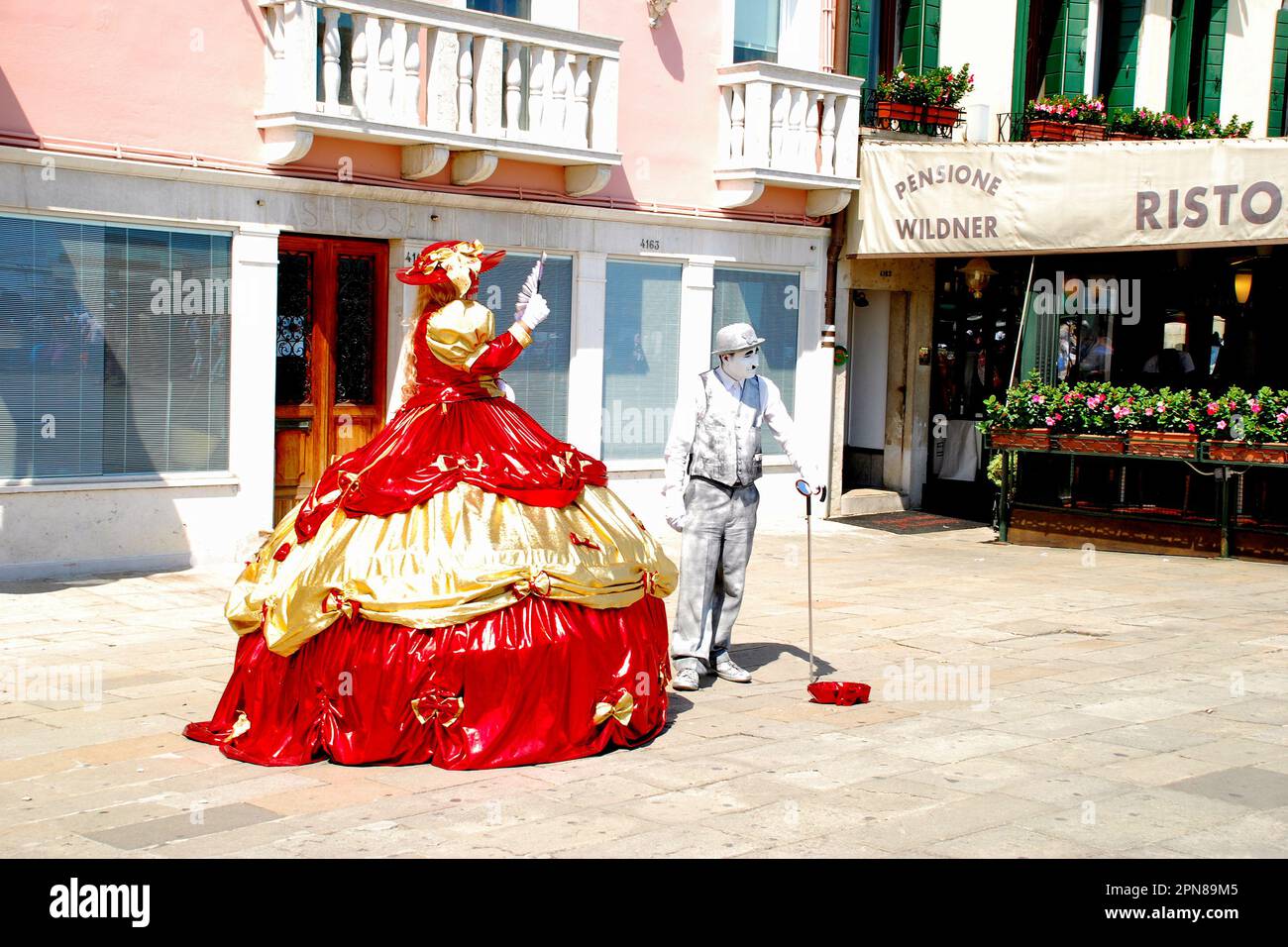 Artisti di strada a Venezia, città metropolitana di Venezia, regione Veneto, Italia, Europa Foto Stock